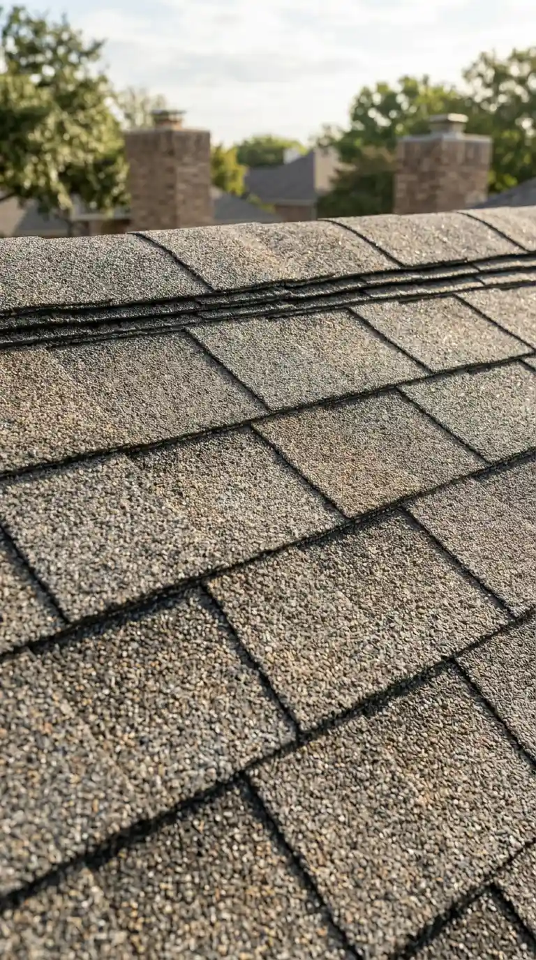 gaf-timberline-weathered-wood-class-4-shingles Showing the damage that a single hailstone could cause to a roof